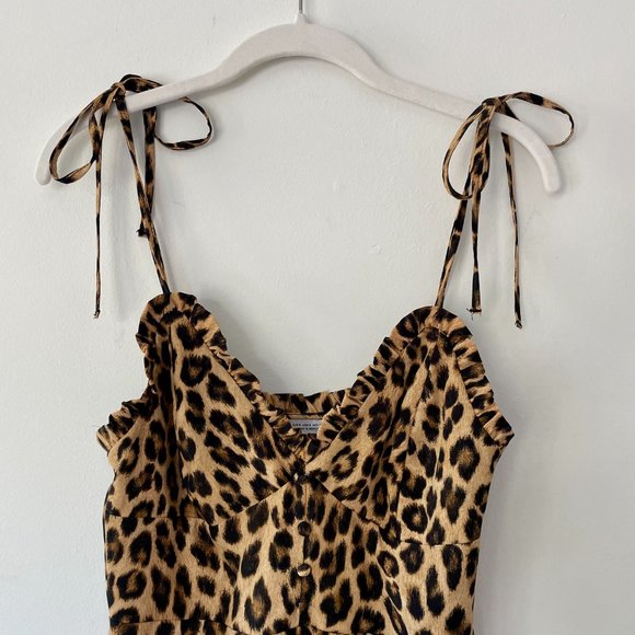 Zara Leopard Print Mini Dress With Button Detail (Sz Small) - Picture 6 of 9